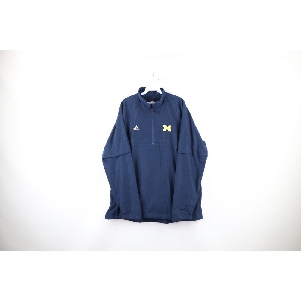 Adidas Mens Large Team Issued University of Michigan Football Pullover Jacket